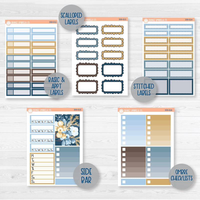 Winter Floral Sticke | Weekly Add-On Planner Kit Stickers | Snow Blossom | 359-012