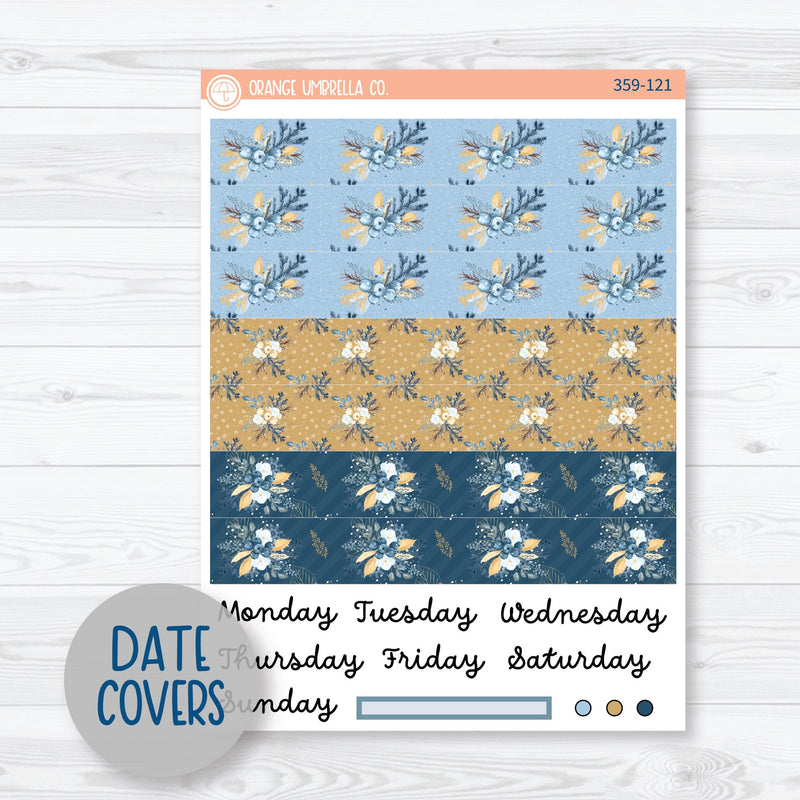 Winter Floral Stickers | A5 Daily Duo Planner Kit Stickers | Snow Blossom | 359-121