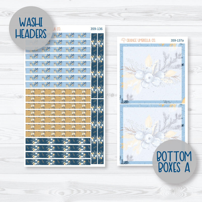 Winter Floral Stickers | 7x9 Daily Duo Planner Kit Stickers | Snow Blossom | 359-131