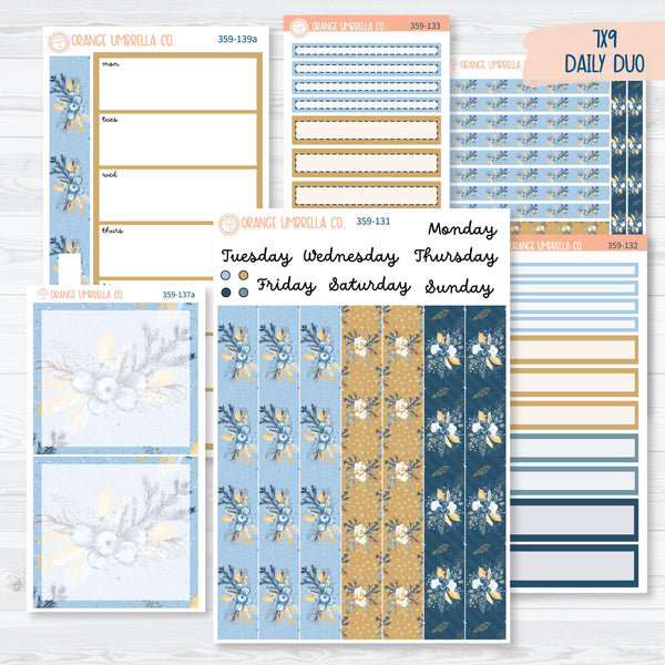 Winter Floral Stickers | 7x9 Daily Duo Planner Kit Stickers | Snow Blossom | 359-131