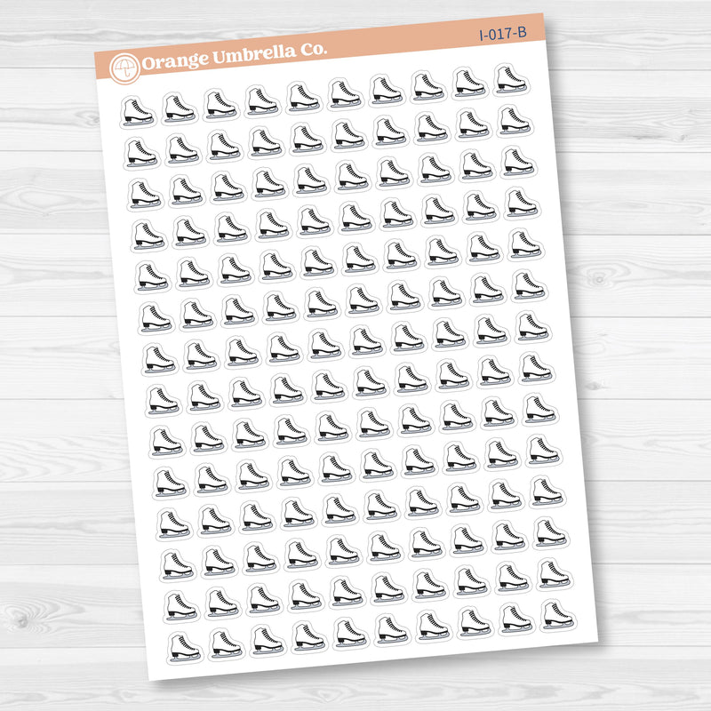 Figure Skating & Ice Skating Icons | Hand Doodled Ice Skates Planner Stickers | I-017