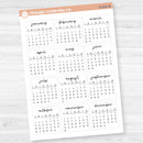 2025 Mini Calendar Planner Stickers | F17 | B-054