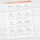 2026 Mini Calendar Planner Stickers | F17 | B-058