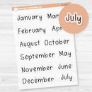 Julie's Plans Months Planner Stickers; Medium Sized | JF Clear Matte | B-104-BCM