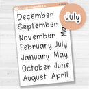 Julie's Plans Months Planner Stickers; Large Sized | FJF | B-106-B