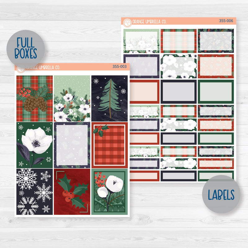 Winter Floral Stickers | Weekly Planner Kit Stickers | Stillness | 355-001