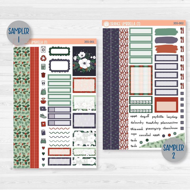 Winter Floral Stickers | Weekly Planner Kit Stickers | Stillness | 355-001