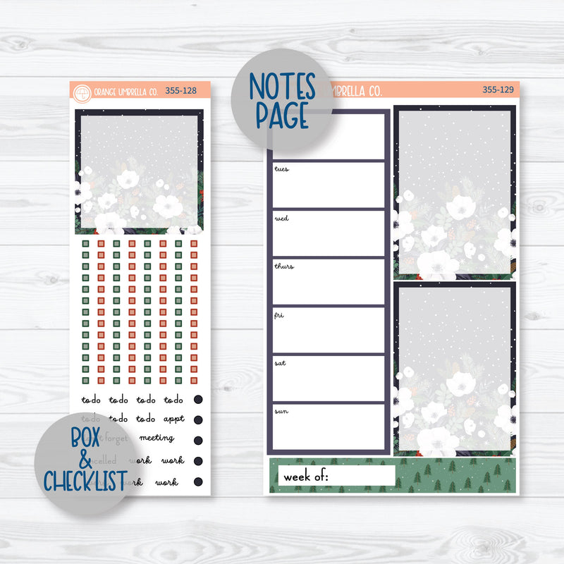 Winter Floral Stickers | A5 Daily Duo Planner Kit Stickers | Stillness | 355-121