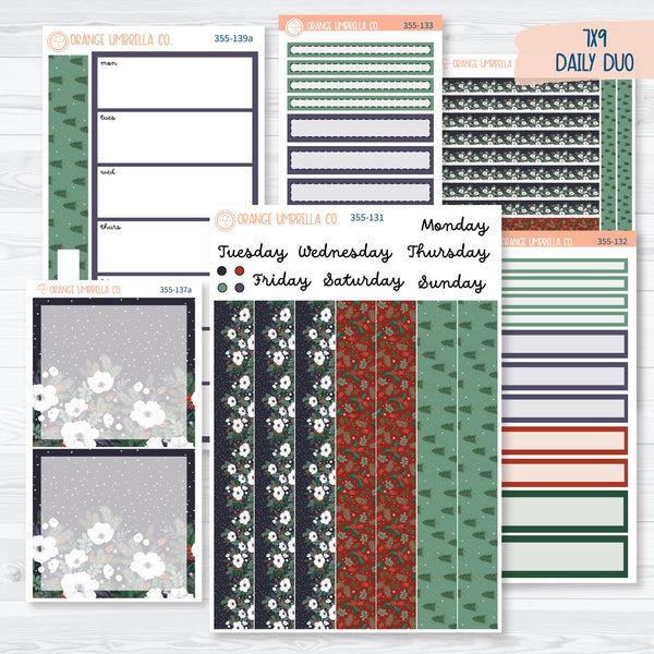 Winter Floral Stickers | 7x9 Daily Duo Planner Kit Stickers | Stillness | 355-131