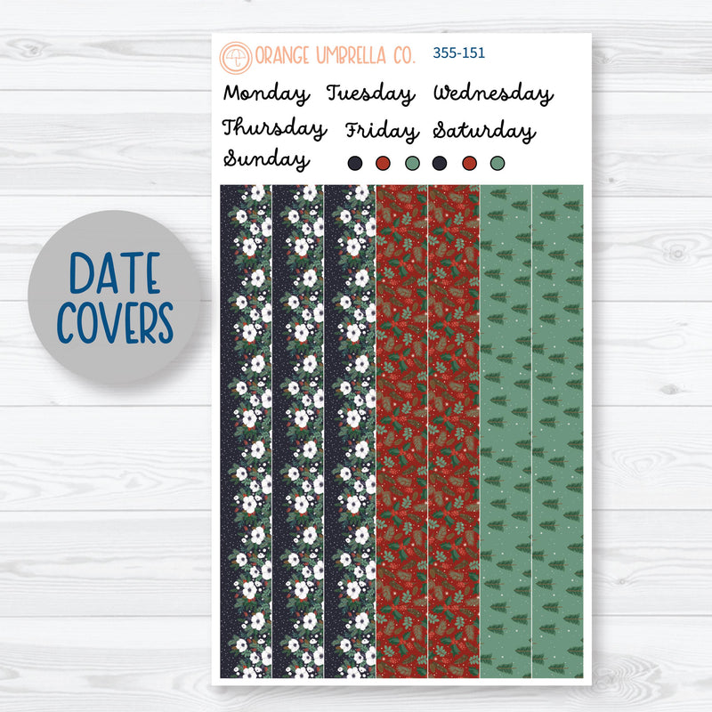 Winter Floral Stickers | 7x9 Plum Daily Planner Kit Stickers | Stillness | 355-151