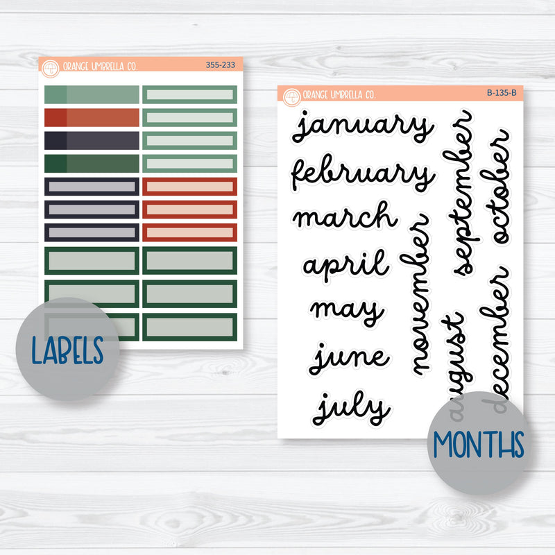 Winter Floral Stickers | 8.5x11 Plum Monthly Planner Kit Stickers | Stillness | 355-231