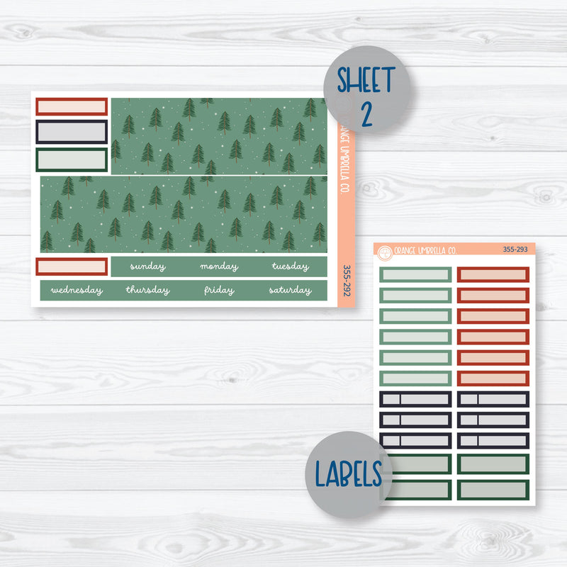 Winter Floral Stickers | Hobonichi Cousin Monthly Planner Kit Stickers | Stillness | 355-291