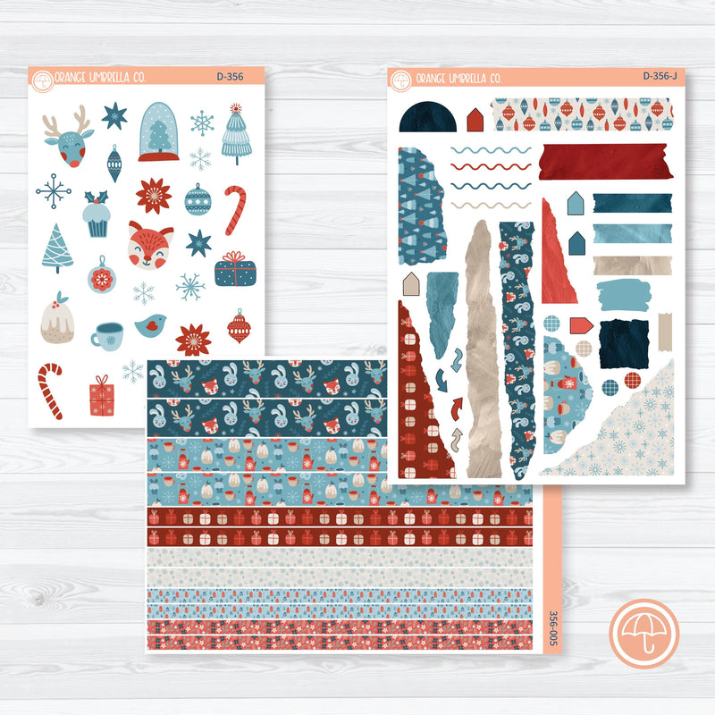 Winter Animal Kit | Kit Deco Journaling Planner Stickers | Frosty Friends | D-356