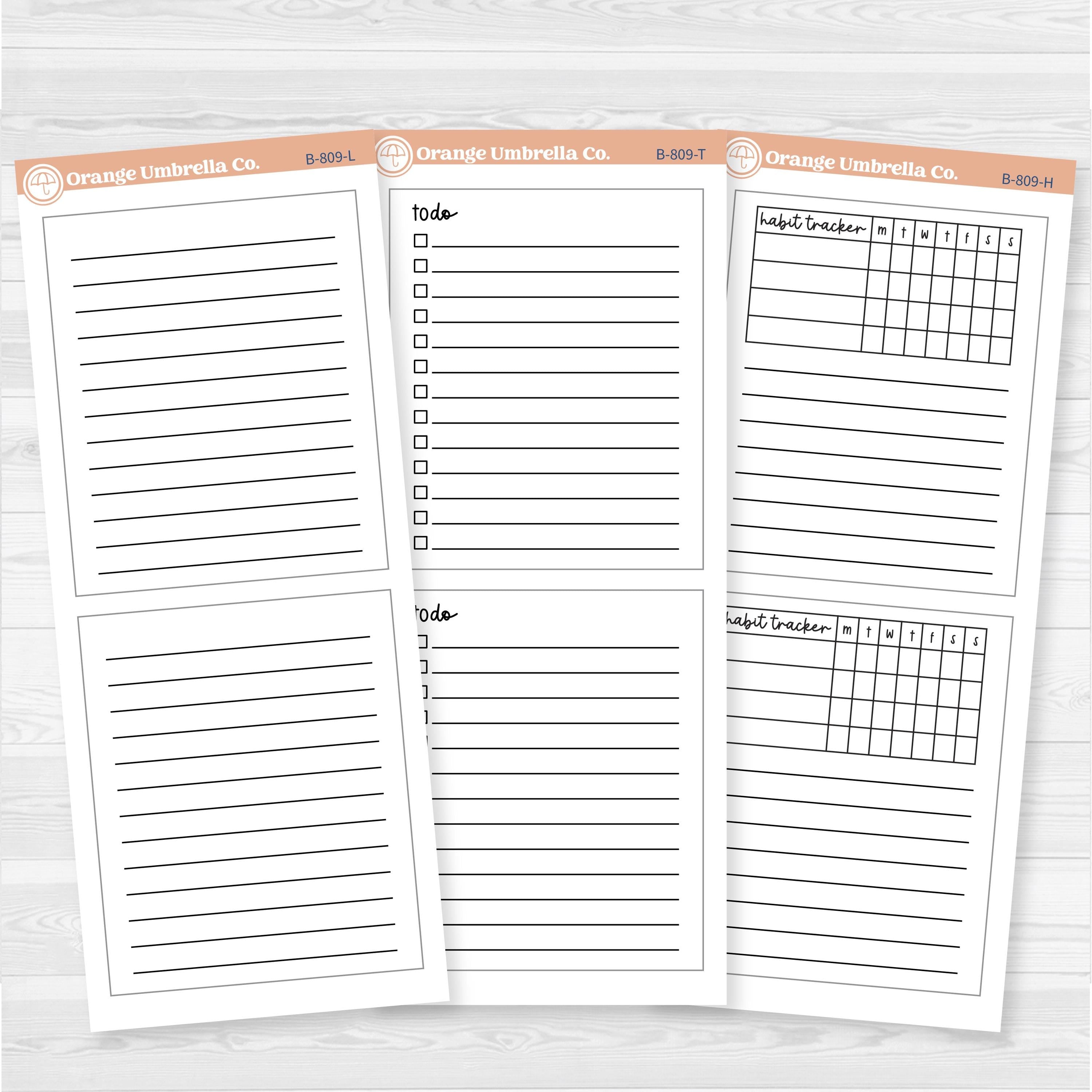 7X9 Compact Vertical Boxes | Basic Planner Stickers for Plum Paper | B-809