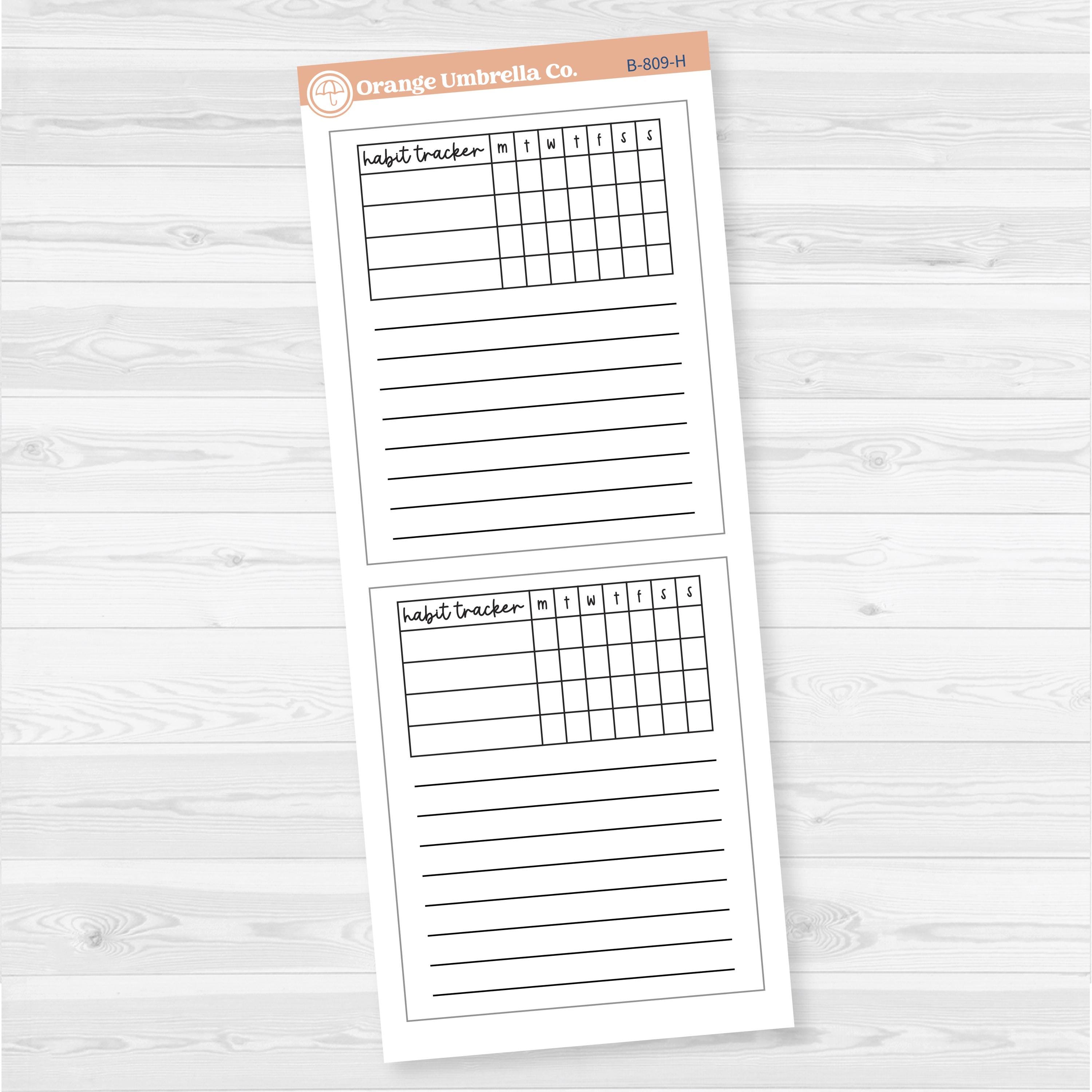 7X9 Compact Vertical Boxes | Basic Planner Stickers for Plum Paper | B-809