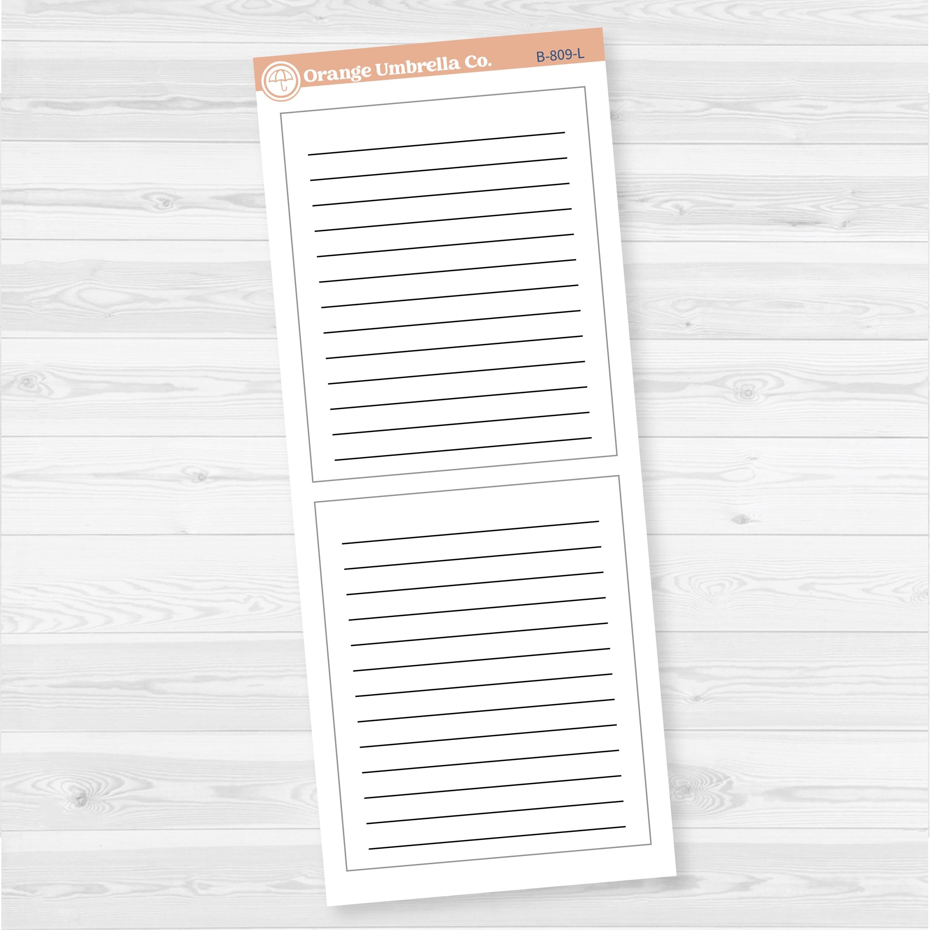 7X9 Compact Vertical Boxes | Basic Planner Stickers for Plum Paper | B-809