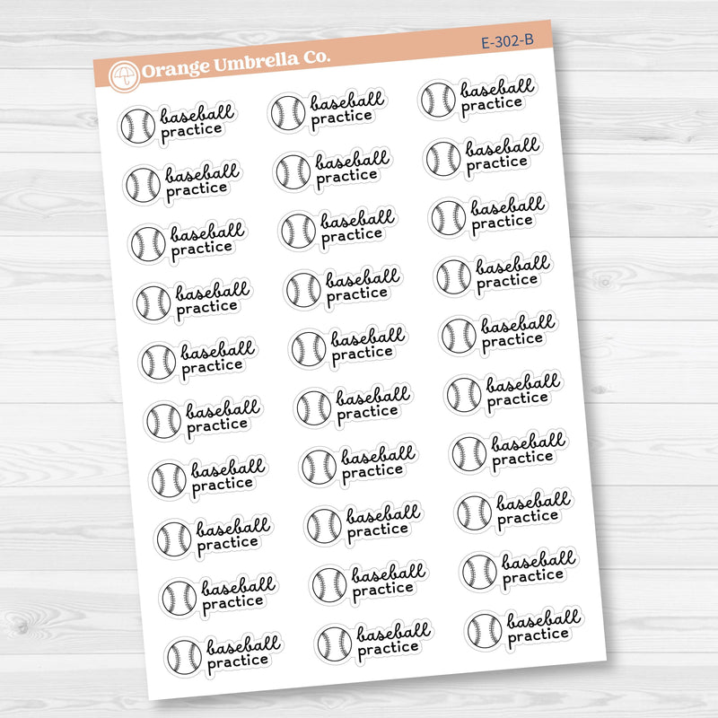 Baseball Practice Event Icon Planner Stickers | F16 | E-302