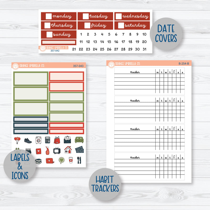 Traditional Christmas Kit | Plum Vertical Priorities 7x9 Planner Kit Stickers | Traditions | 357-041