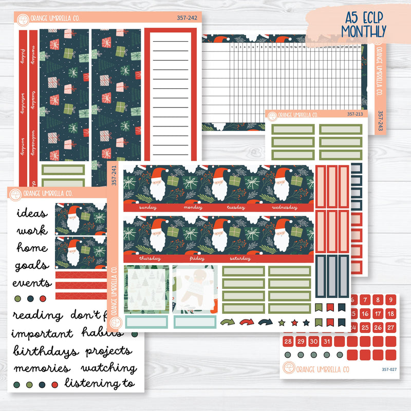 Traditional Christmas Kit | A5 EC Monthly & Dashboard Planner Kit Stickers | Traditions | 357-241