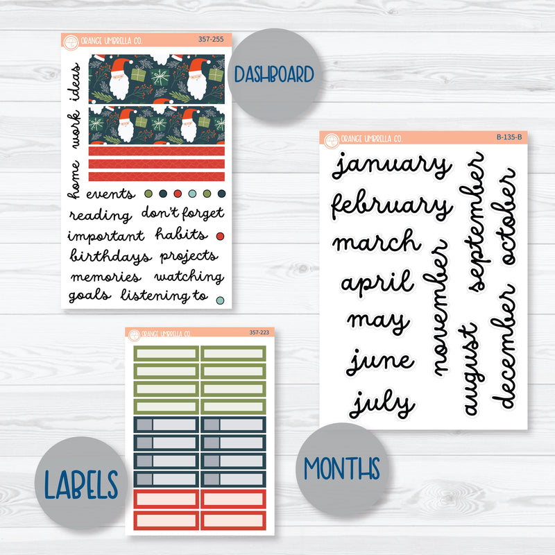 Traditional Christmas Kit | 7x9 ECLP Monthly & Dashboard Planner Kit Stickers | Traditions | 357-251