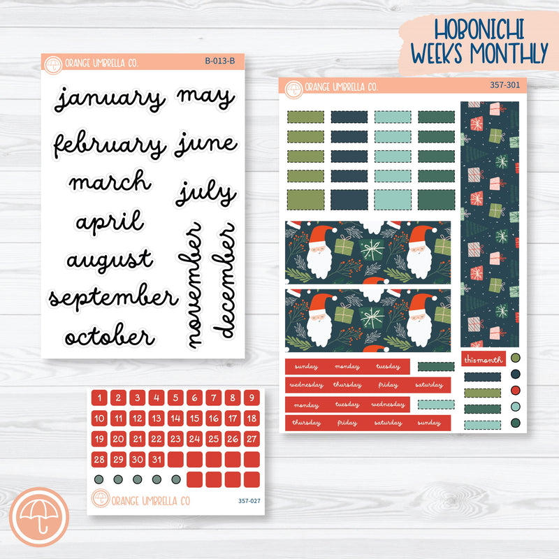 Traditional Christmas Kit | Hobonichi Weeks Monthly Planner Kit Stickers | Traditions | 357-301