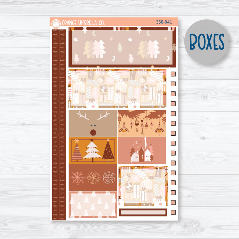 Boho Christmas Kit | Plum Vertical Priorities 7x9 Planner Kit Stickers | Bo Ho Ho | 358-041