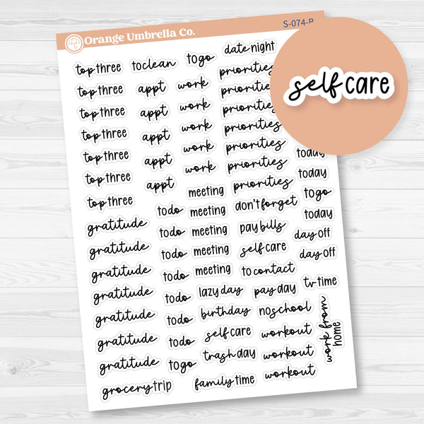 Plum Daily Header Scripts Planner Stickers | F17 | S-074-B