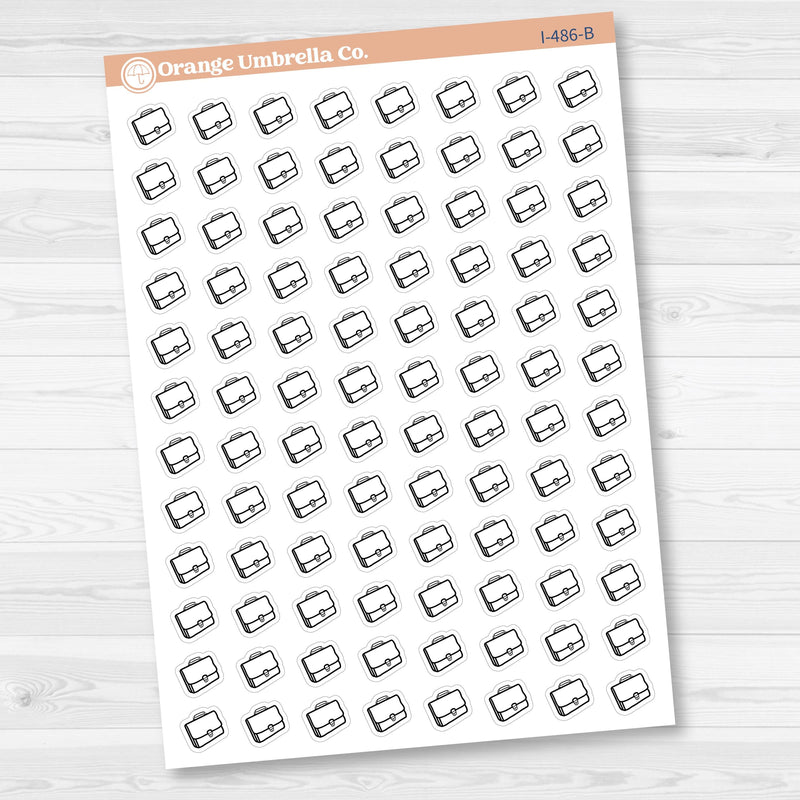 Hand Doodled Briefcase Meeting Work Icon Planner Stickers | I-486