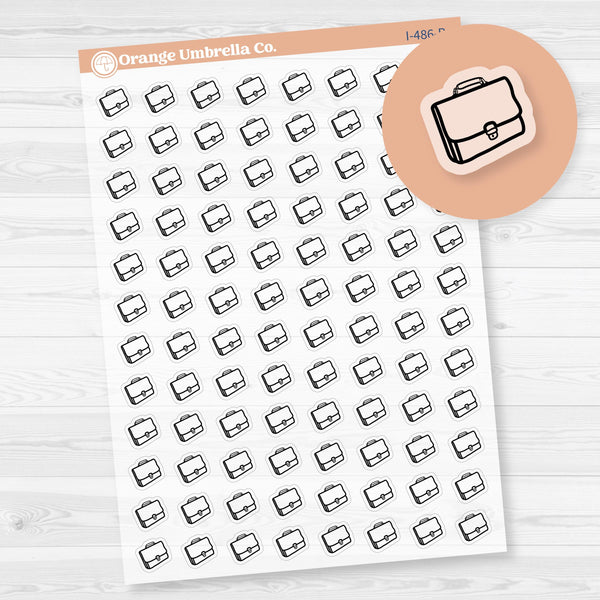 Hand Doodled Briefcase Meeting Work Icon Planner Stickers | Clear Matte | I-486-BCM