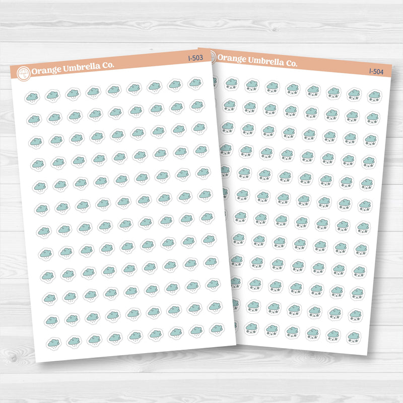 Hand Doodled Weather Icons Planner Stickers | I-495-504