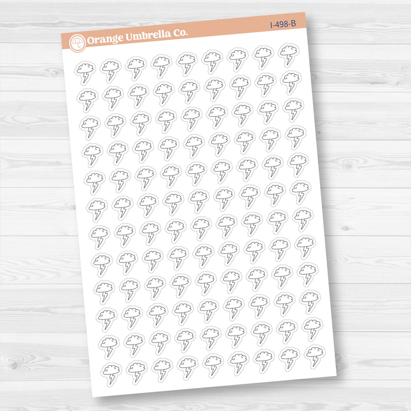 Hand Doodled Weather Icons Planner Stickers | I-495-504-B