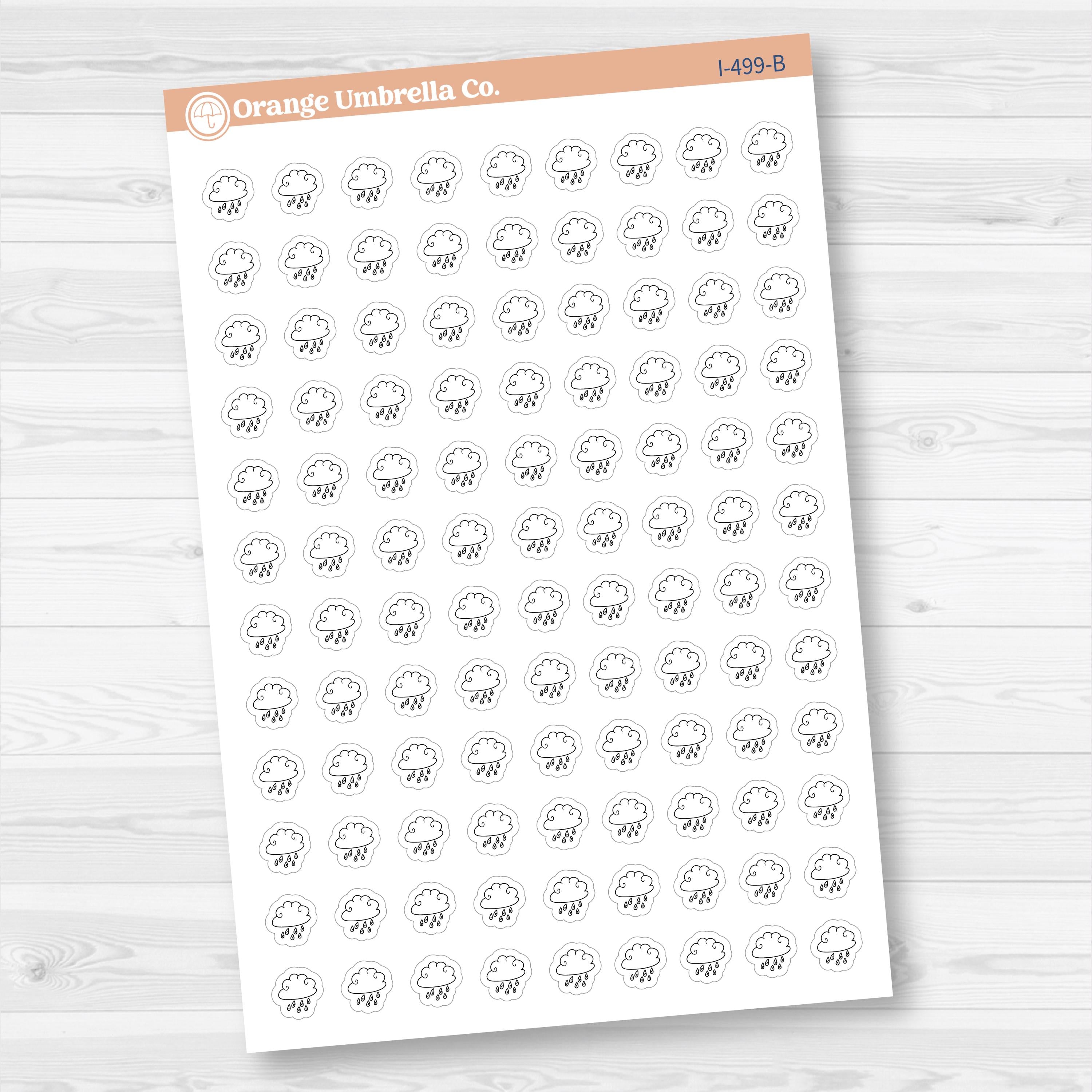 Hand Doodled Weather Icons Planner Stickers | I-495-504-B