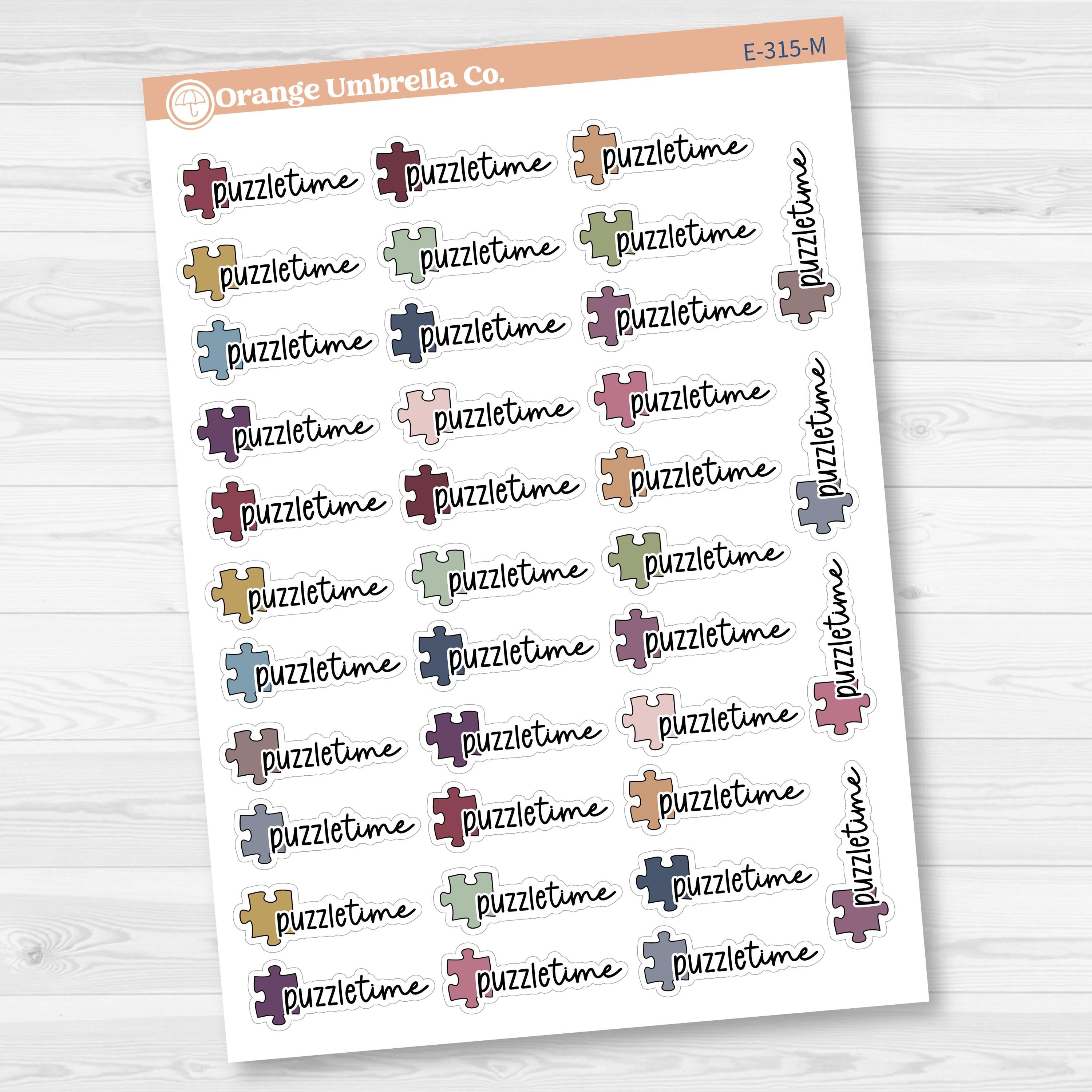 Puzzle Time Script Planner Stickers | F-17| E-315