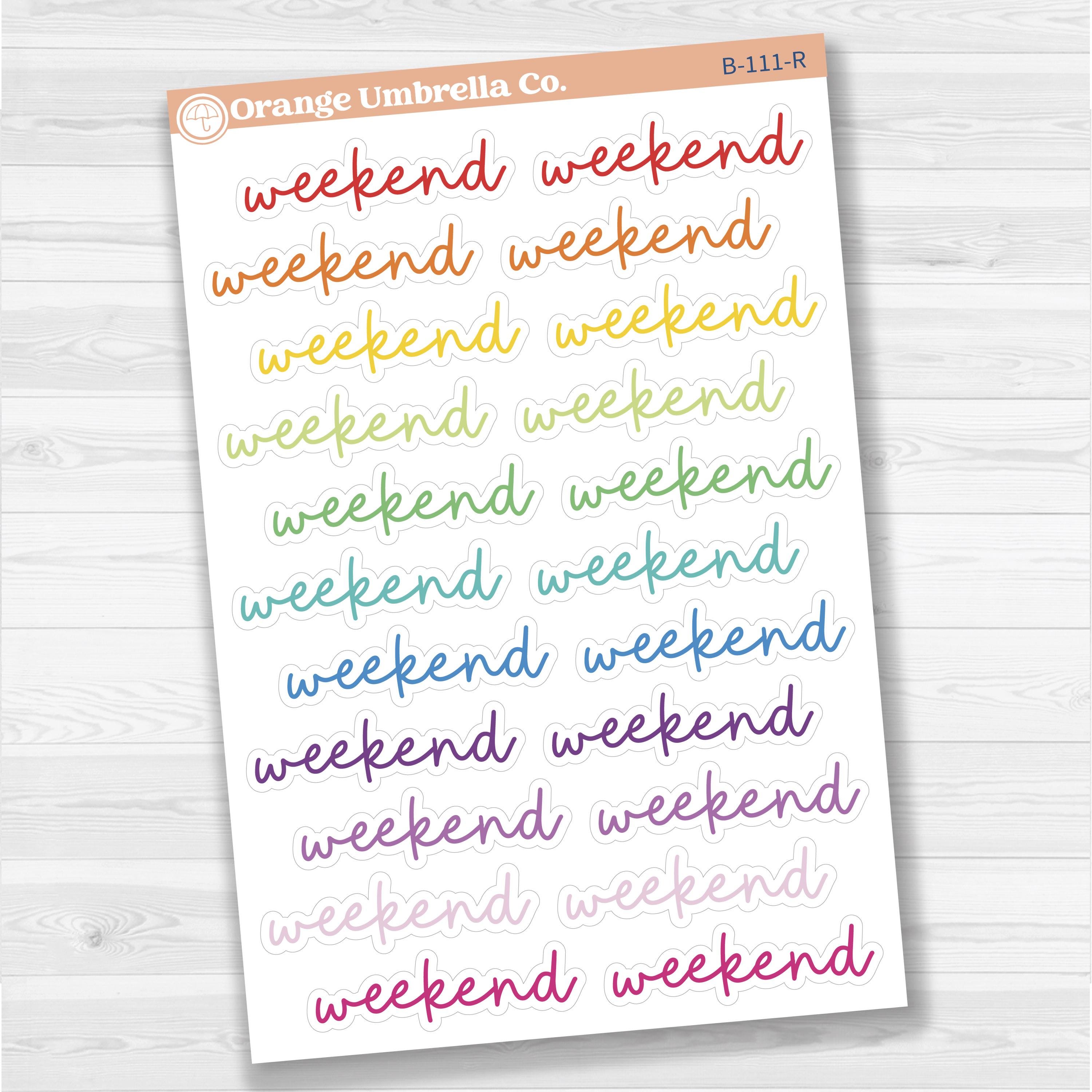 Hobonichi Cousin & A5 Weekend Banner Planner Stickers | F17 | B-111