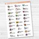 Doodle Holidays | Mini Icon & Script Planner Stickers January-June | F17 | E-317