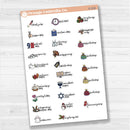 Doodle Holidays | Icon & Script Planner Stickers July-December | F17 | E-318