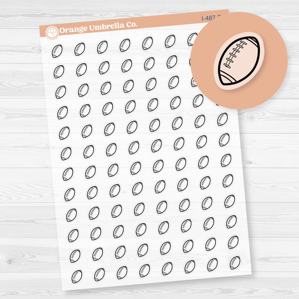 Hand Doodled Football Icon Planner Stickers | Clear Matte | I-487-BCM