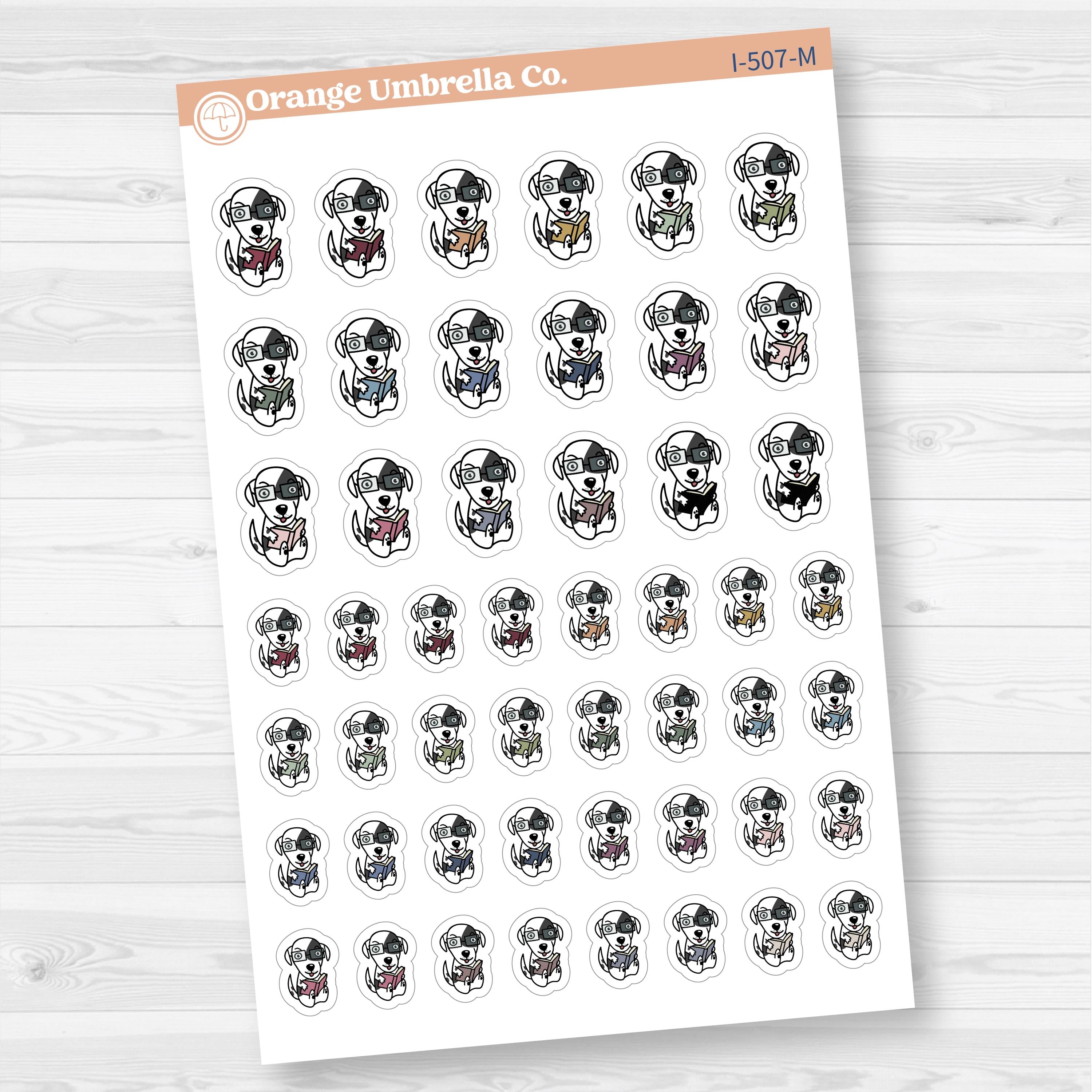 Stella Dog Reading Icon Planner Stickers | I-507