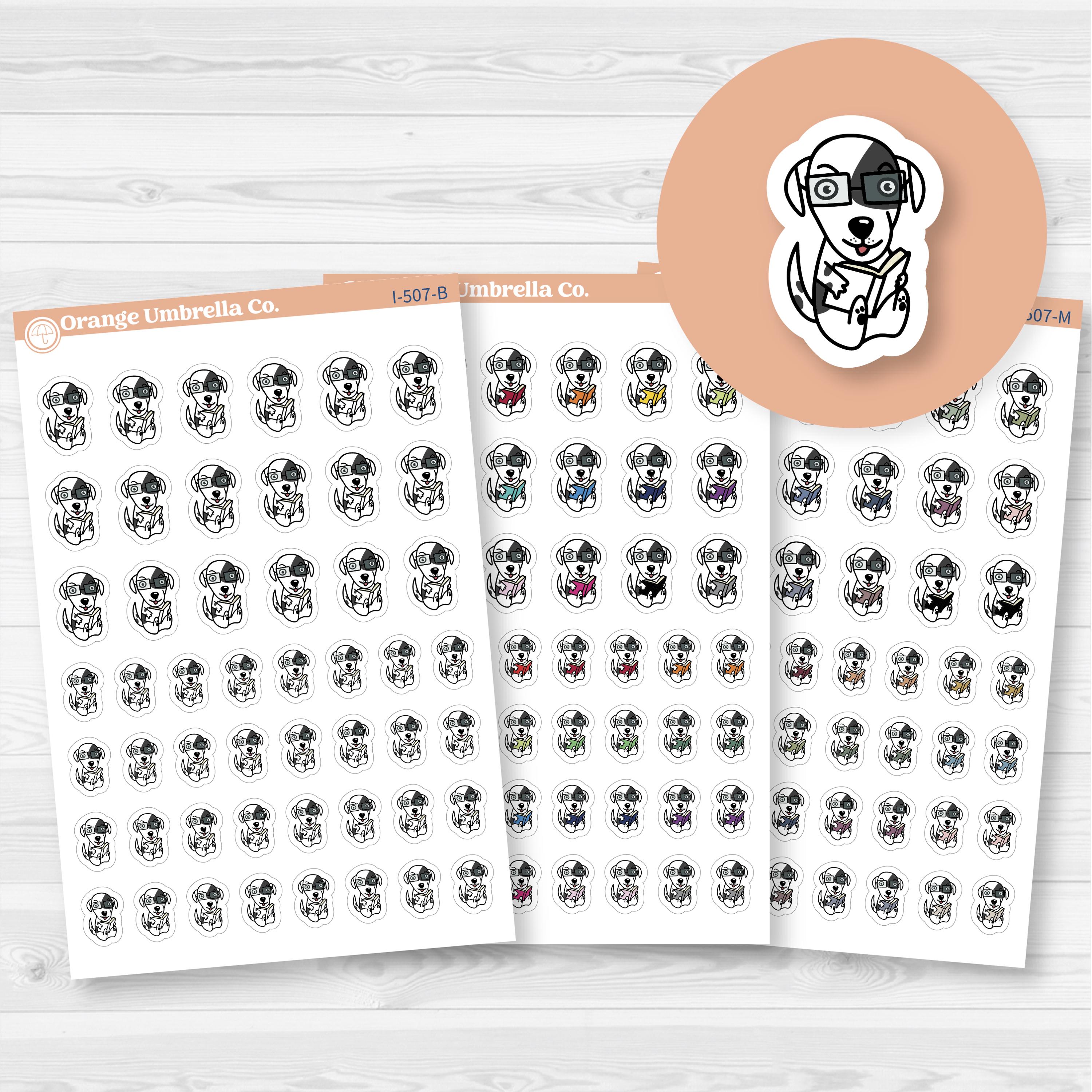 Stella Dog Reading Icon Planner Stickers | I-507