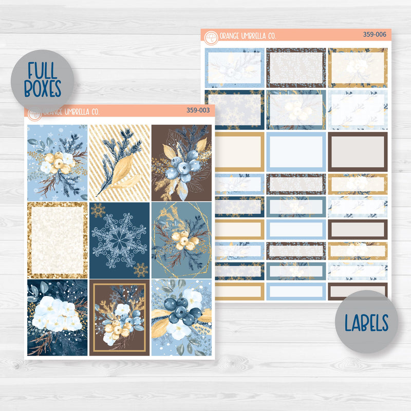 Winter Floral Stickers | Weekly Planner Kit Stickers | Snow Blossom | 359-001