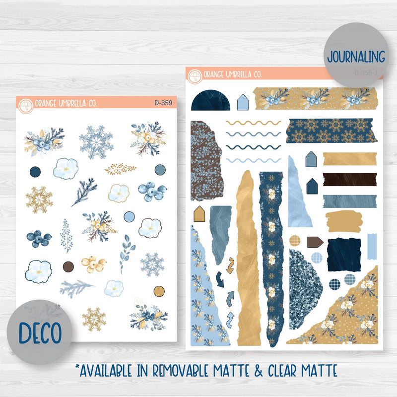 Winter Floral Stickers | Weekly Planner Kit Stickers | Snow Blossom | 359-001