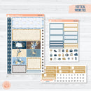 Winter Floral Stickers | Plum Vertical Priorities 7x9 Planner Kit Stickers | Snow Blossom | 359-041