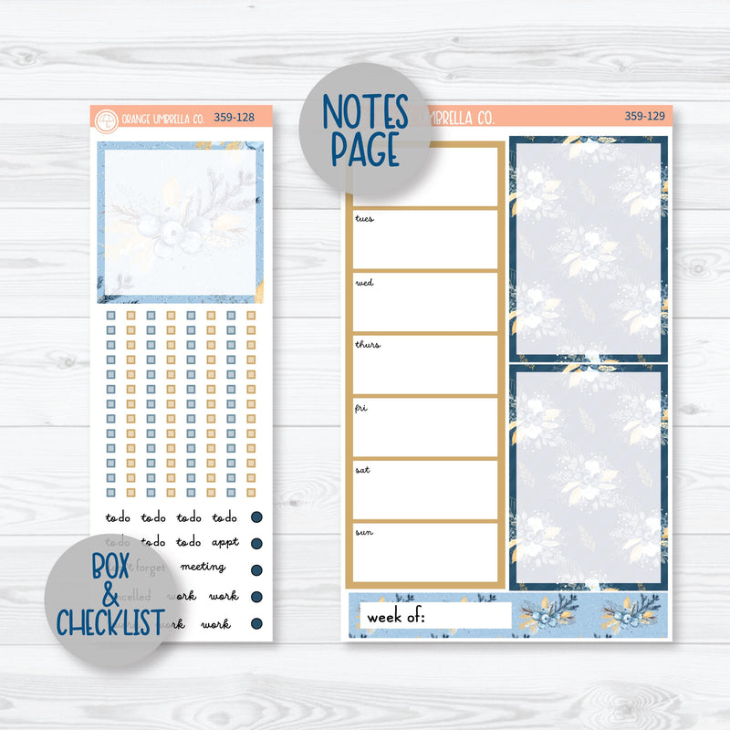 Winter Floral Stickers | A5 Daily Duo Planner Kit Stickers | Snow Blossom | 359-121