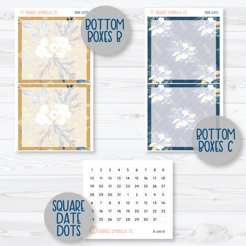 Winter Floral Stickers | 7x9 Daily Duo Planner Kit Stickers | Snow Blossom | 359-131