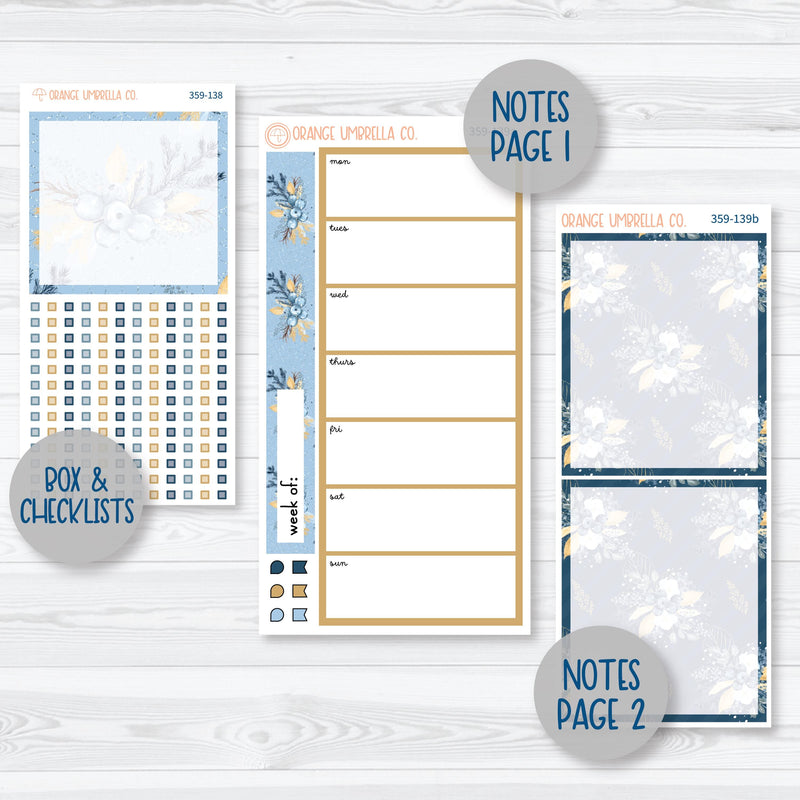 Winter Floral Stickers | 7x9 Daily Duo Planner Kit Stickers | Snow Blossom | 359-131