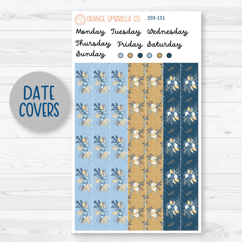 Winter Floral Stickers | 7x9 Plum Daily Planner Kit Stickers | Snow Blossom | 359-151