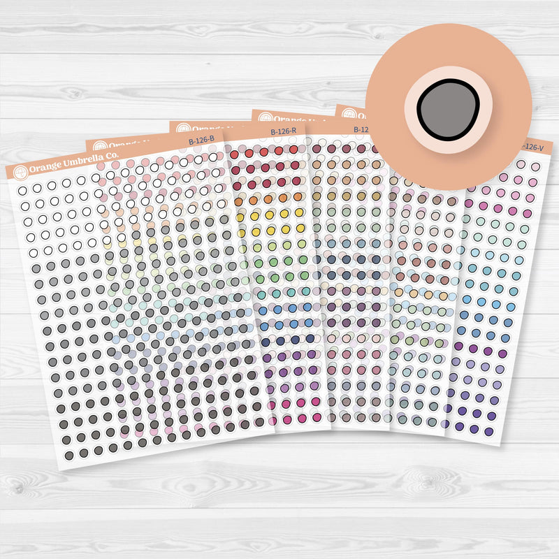 Wonky Checkbox Circles from Journaling Kits Planner Sticker | Clear Matte | B-126-CM