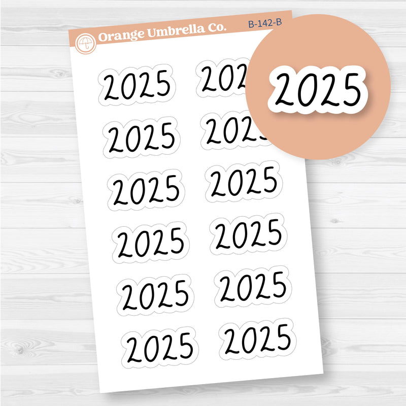 2025 Medium Year Monthly Planner Stickers | F17 Script | B-142-B