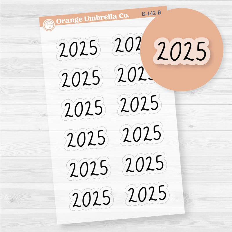 2025 Medium Year Monthly Planner Stickers | F17 Script | Clear Matte | B-142-BCM