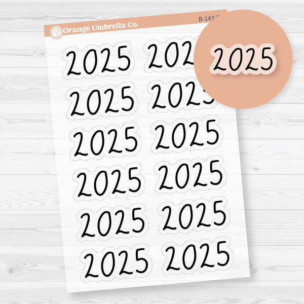 2025 Large Year Monthly Planner Stickers | F17 Script | Clear Matte | B-143-BCM